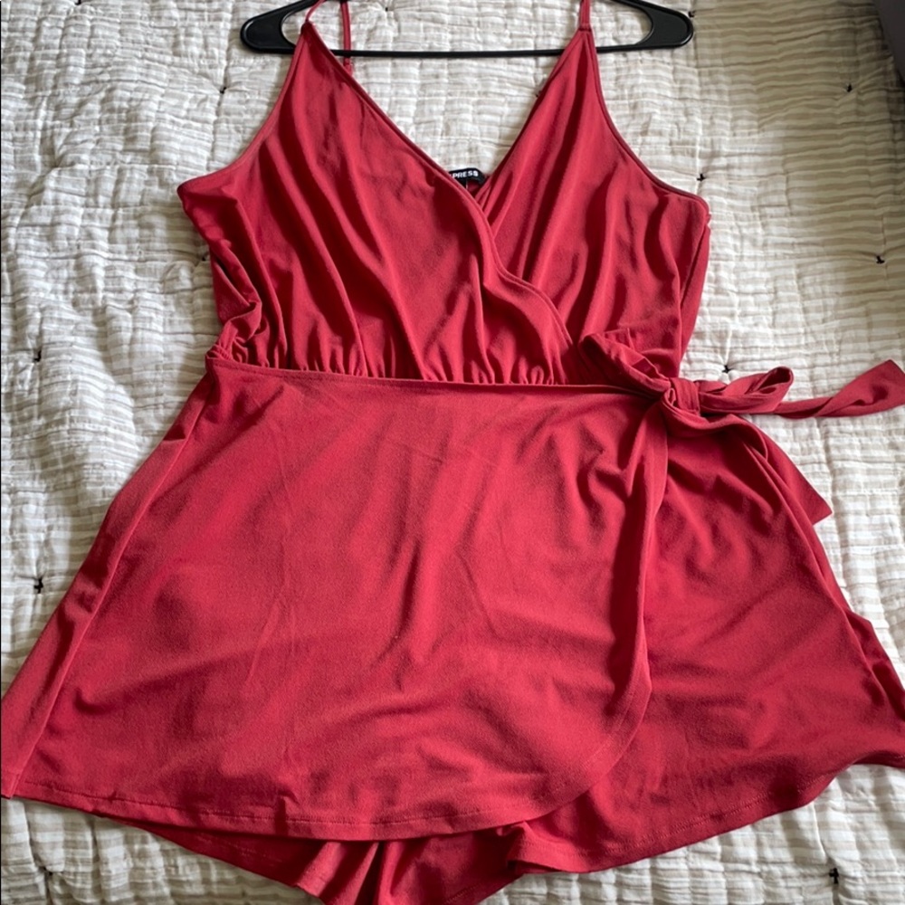 Express Red Skort Romper